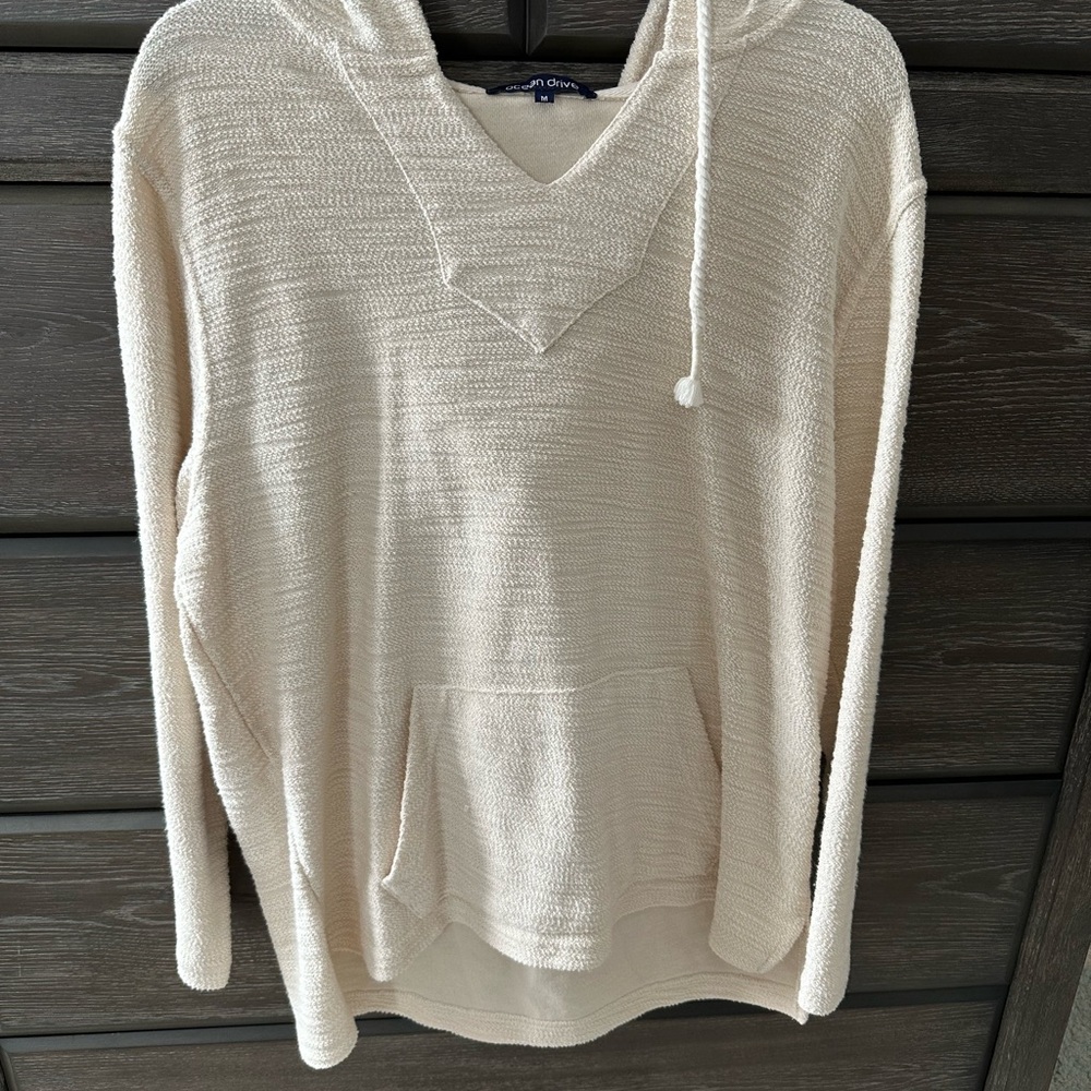 Ocean Drive Cream Hooded Sweater